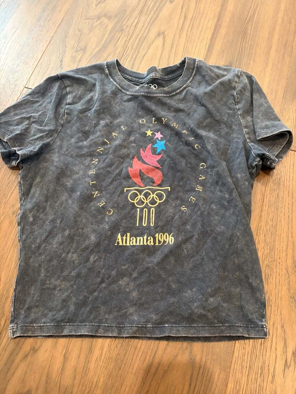 Olympic Heritage Atlanta 1996 Centennial Olympic Games Acid Wash T-Shirt